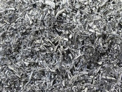 Large pile of largely aluminium waste residue awaiting processing