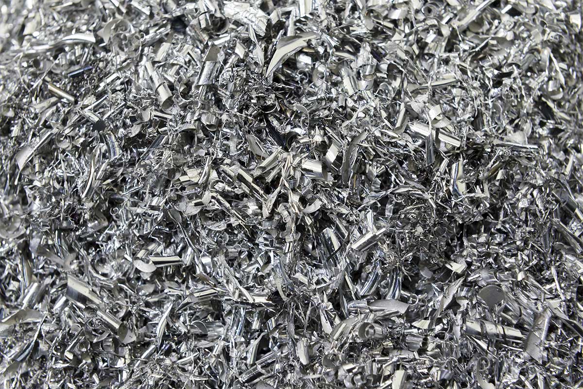 Large pile of largely aluminium waste residue awaiting processing